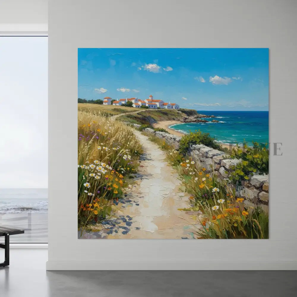 Spanish Seaside Elegance - Hand Painting