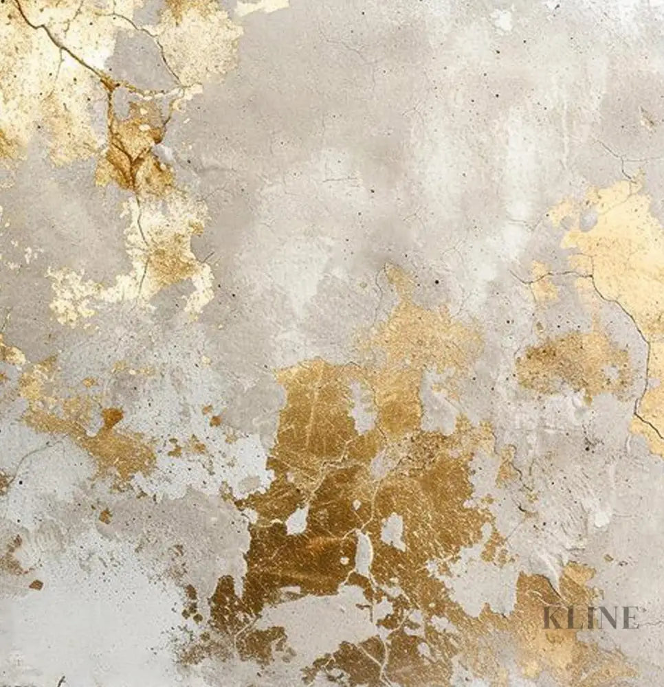 Abstract hand-painted wall art with gold and gray textures, perfect for elevating your living space.