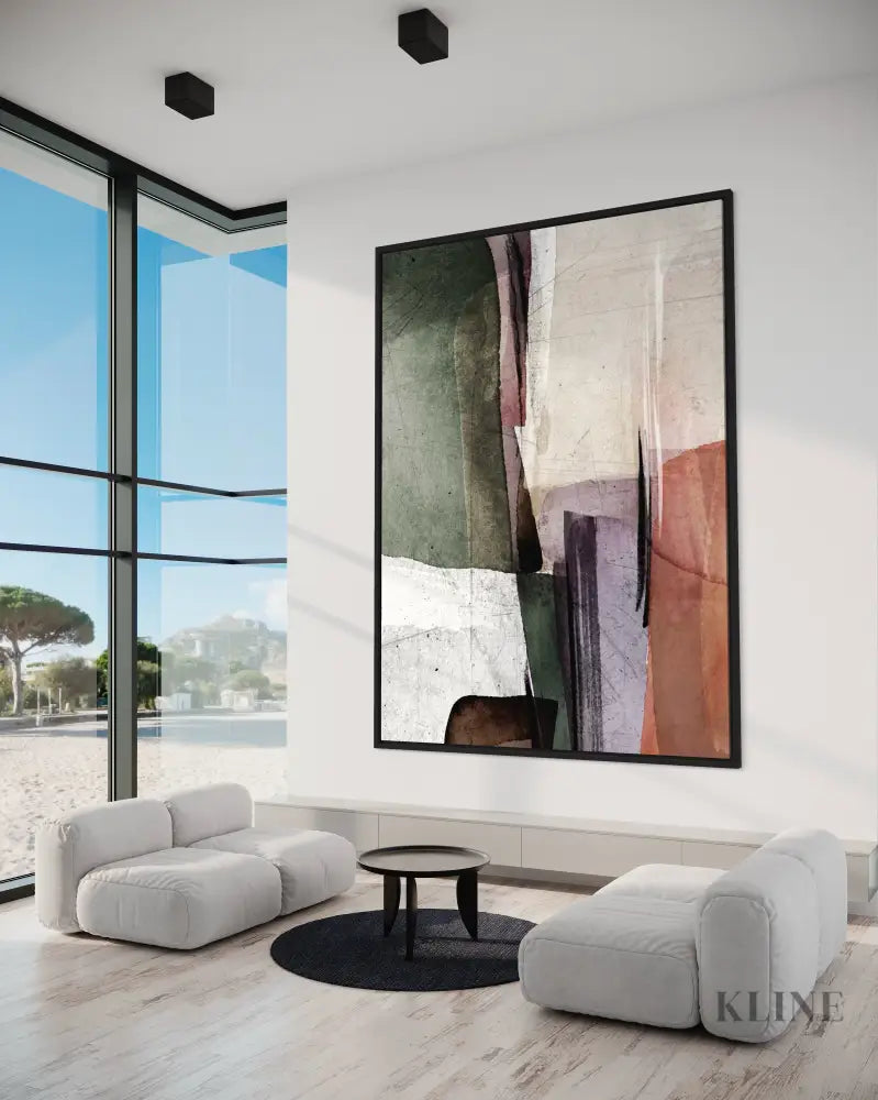 Square Abstract Warm 2 - Hand Painting