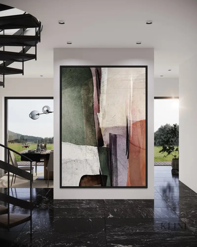 Square Abstract Warm 2 - Hand Painting