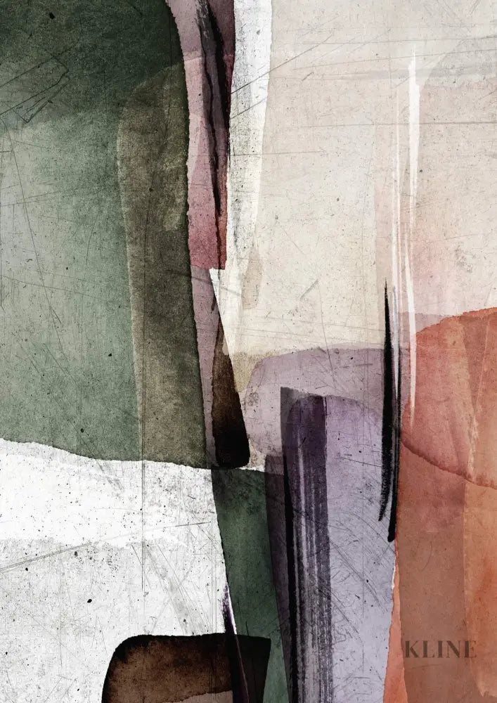 Square Abstract Warm 2 - Hand Painting