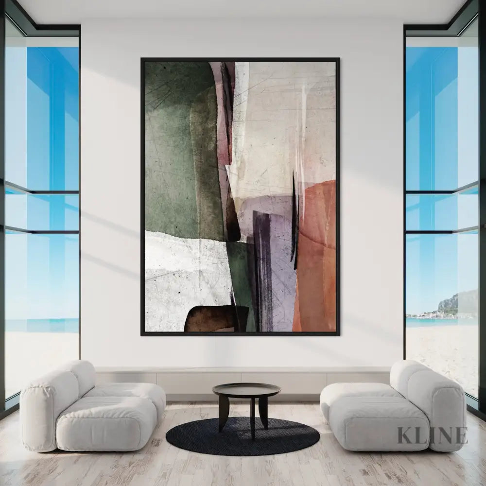 Square Abstract Warm 2 - Hand Painting