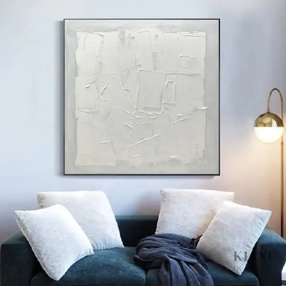 Square White Patches - Hand Painting