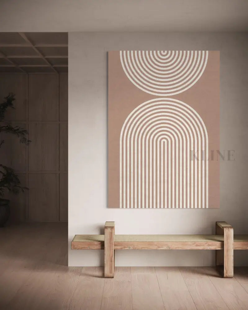 Striped Arches Abstract Beige - Hand Painting