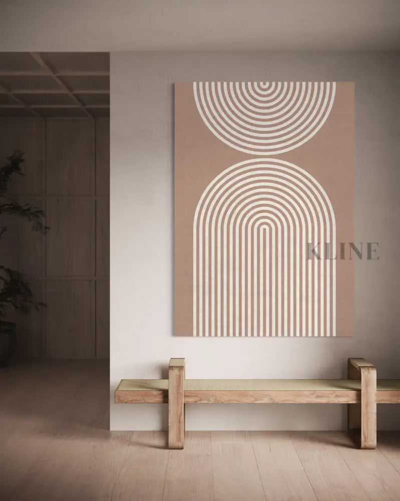 Striped Arches Abstract Beige - Hand Painting