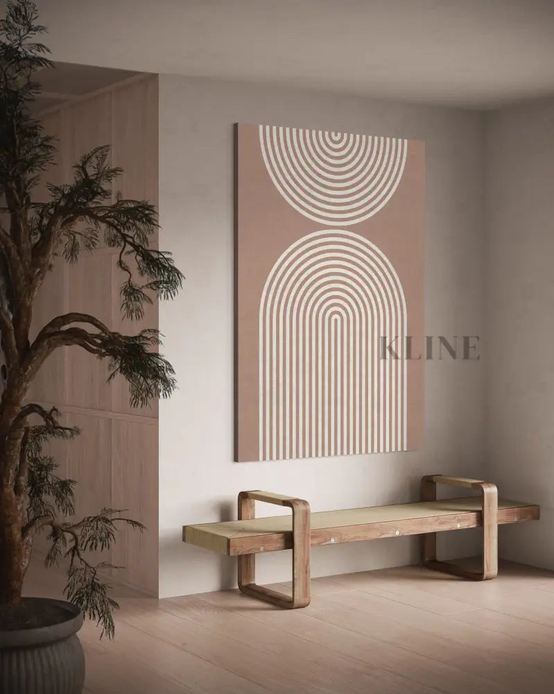 Striped Arches Abstract Beige - Hand Painting