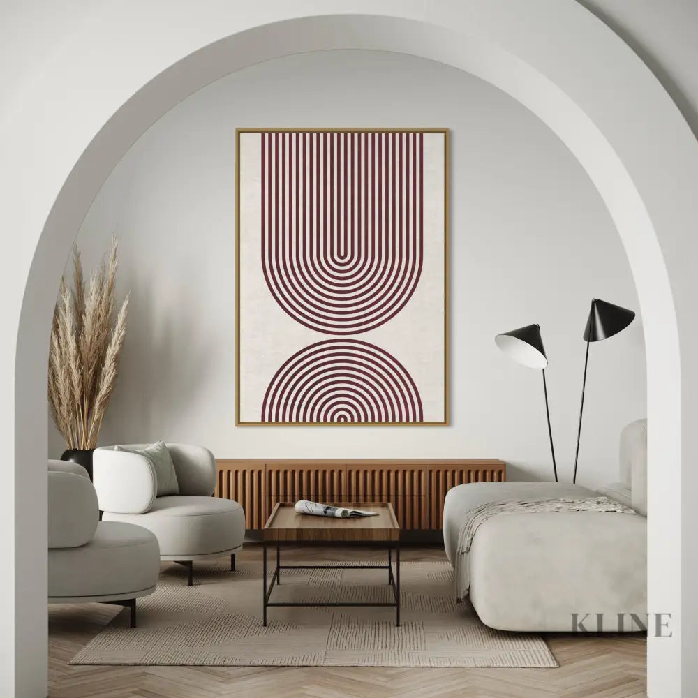 Striped Arches Burgundy - Hand Painting