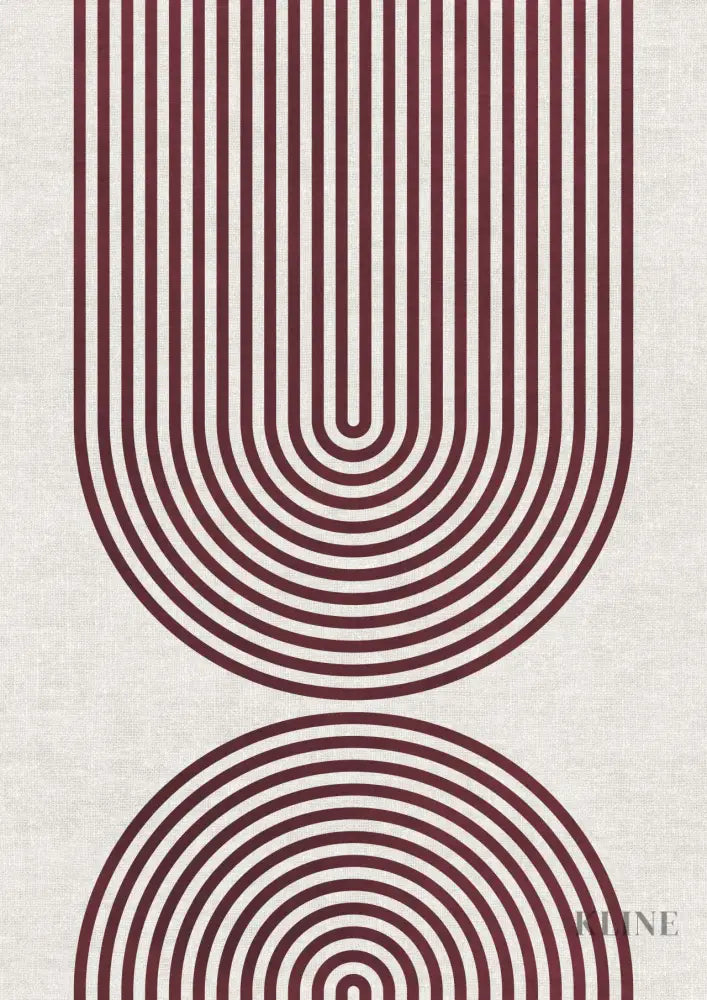 Striped Arches Burgundy - Hand Painting