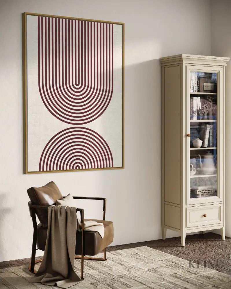 Striped Arches Burgundy - Hand Painting