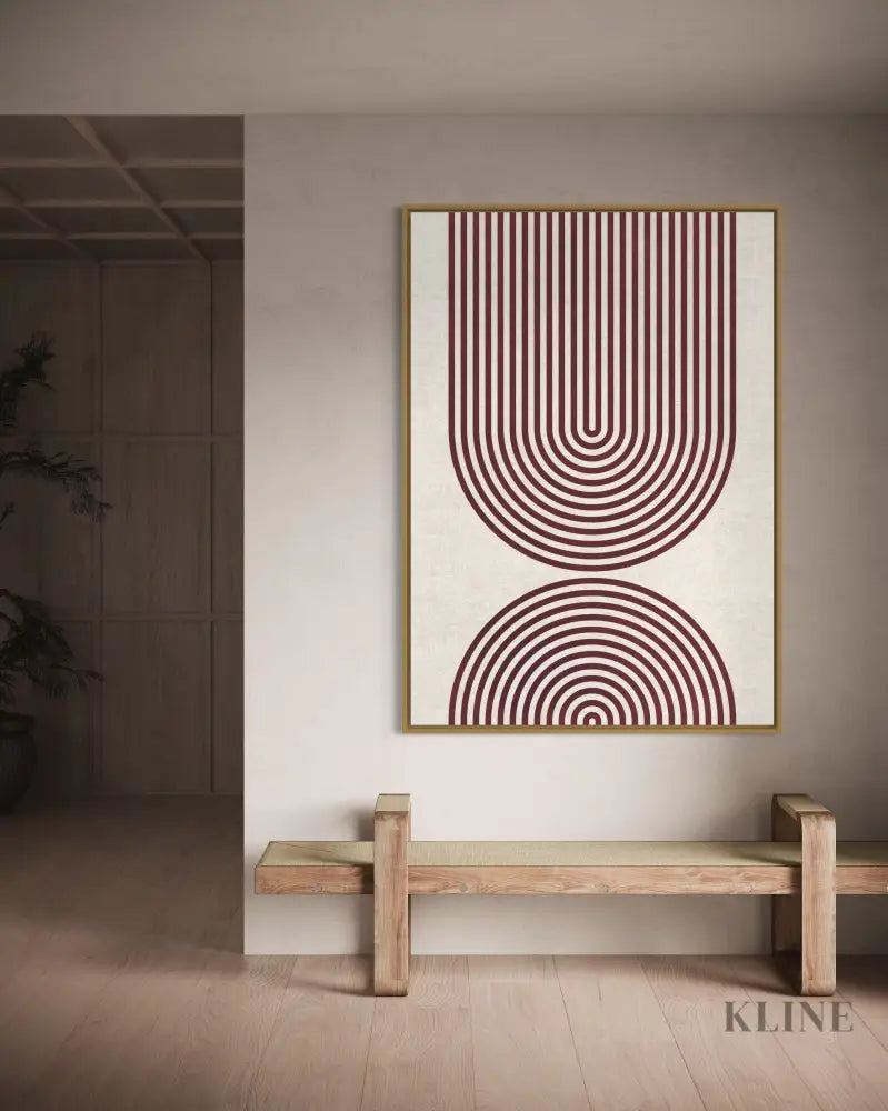 Striped Arches Burgundy - Hand Painting