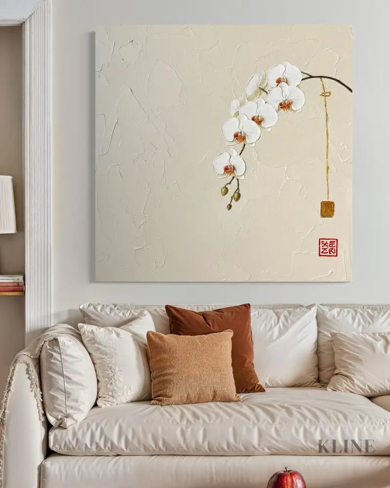 Subtle Oriental Flow - Hand Painting