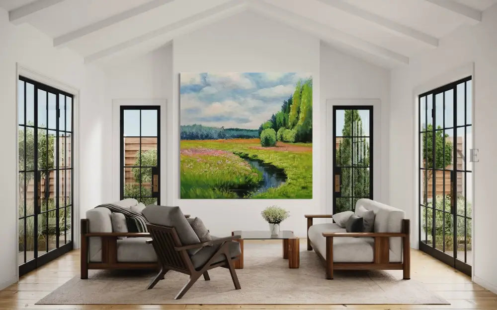 Sun Over the Sázava - Hand Painting