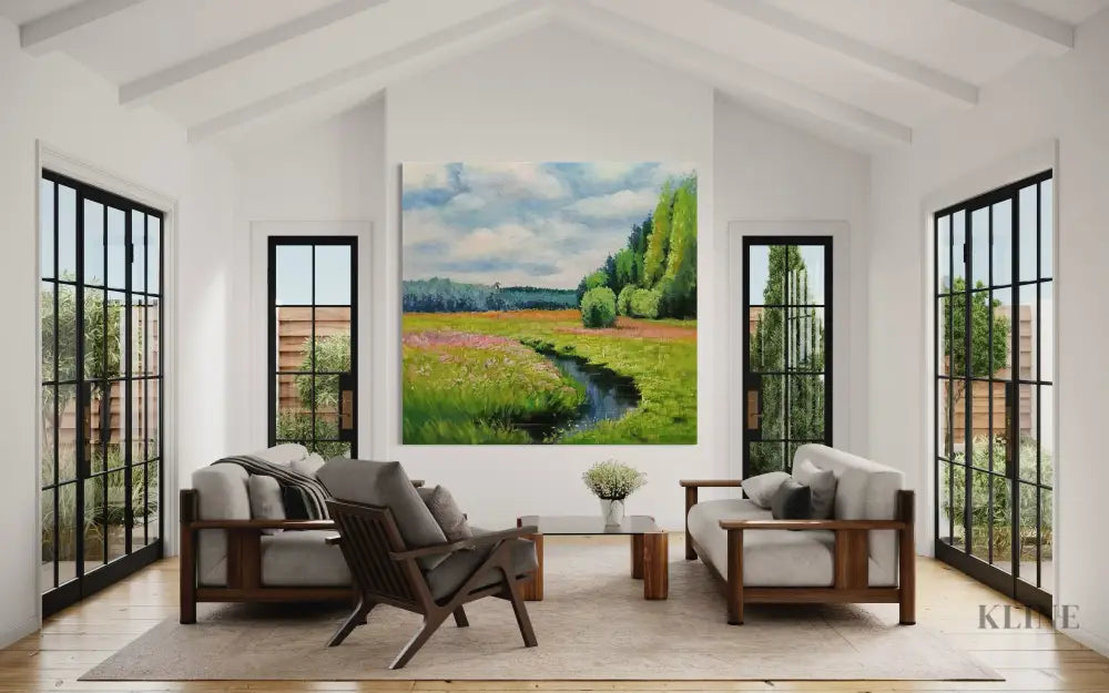 Sun Over the Sázava - Hand Painting