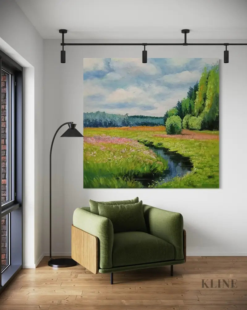 Sun Over the Sázava - Hand Painting