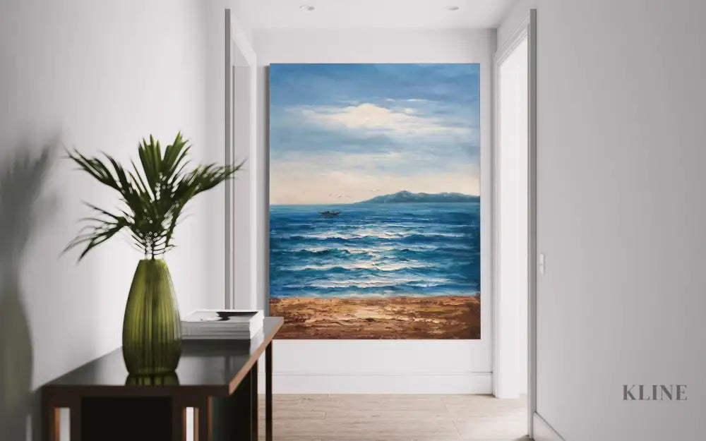 Sunlight Over Santorini - Hand Painting