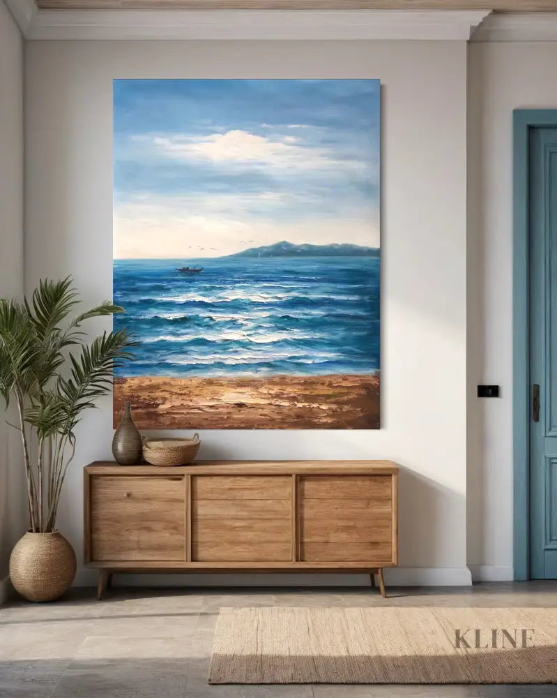 Sunlight Over Santorini - Hand Painting