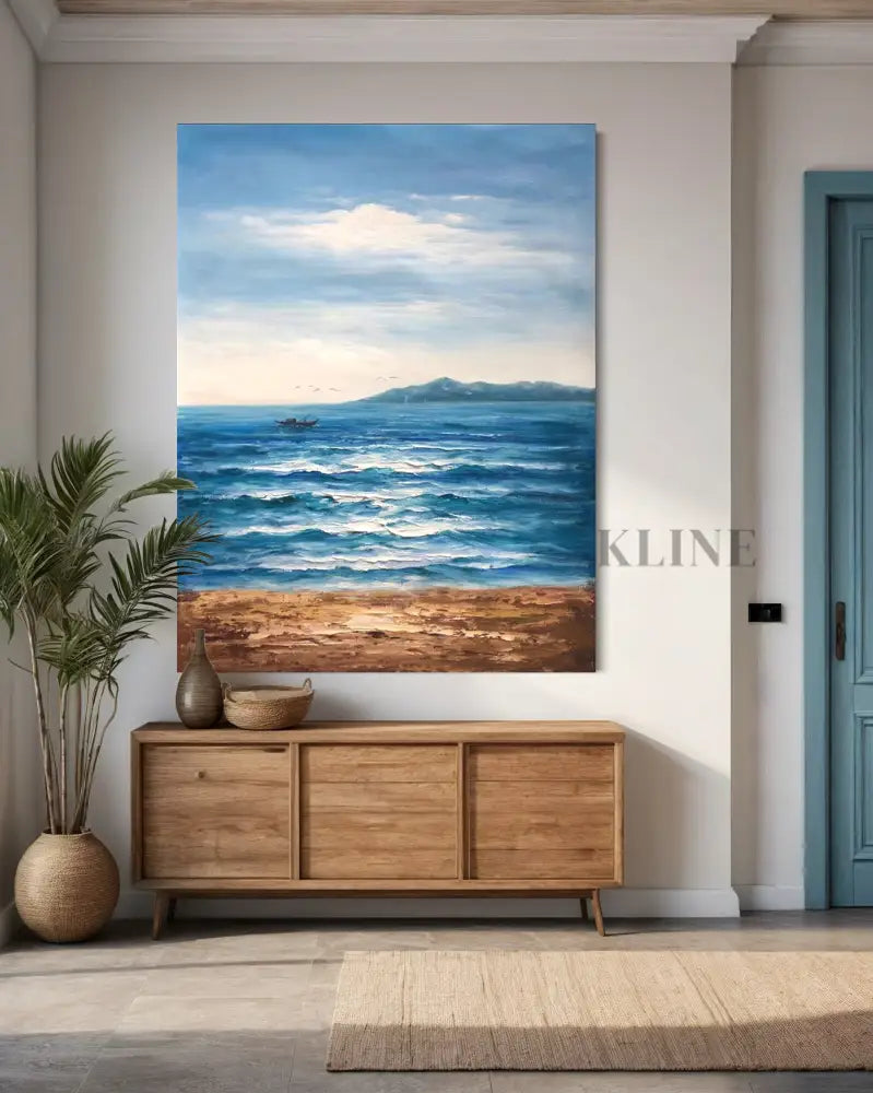 Sunlight Over Santorini - Hand Painting