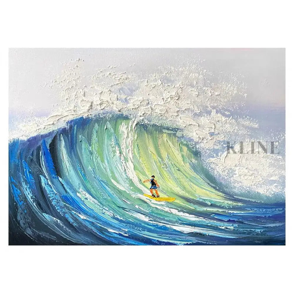 Surfer at Nazaré - Hand Painting