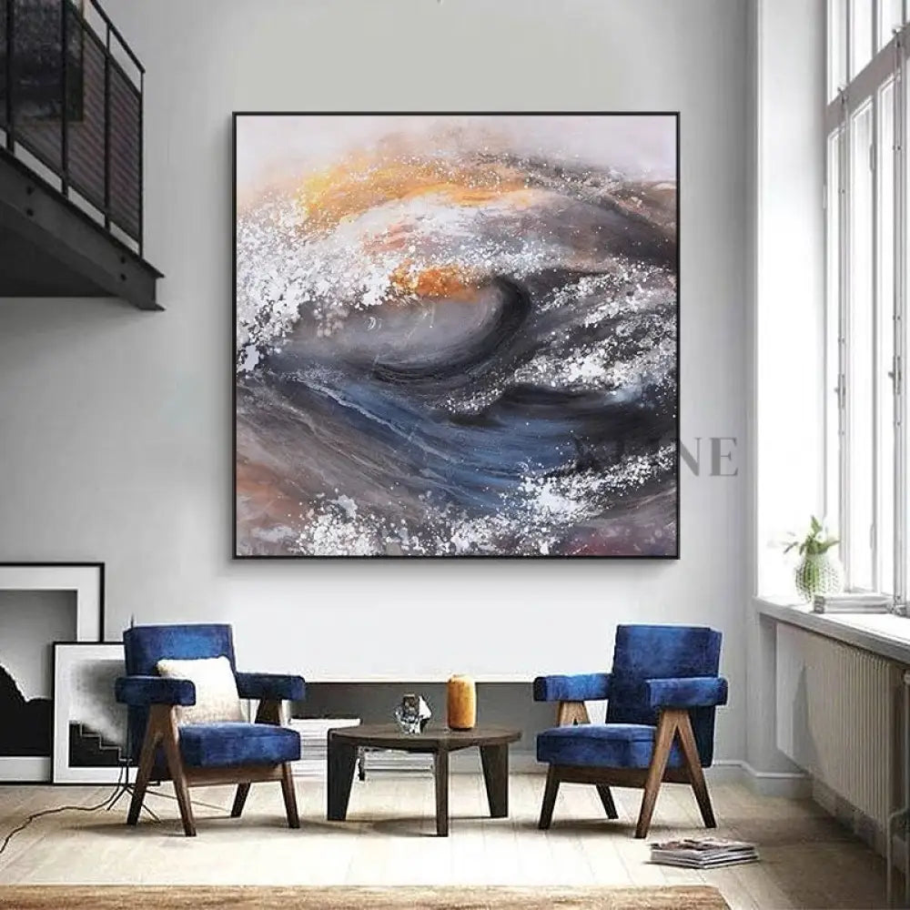 Swirl - Rolled Canvas / 51x51cm / 20x20’’ - Hand Painting