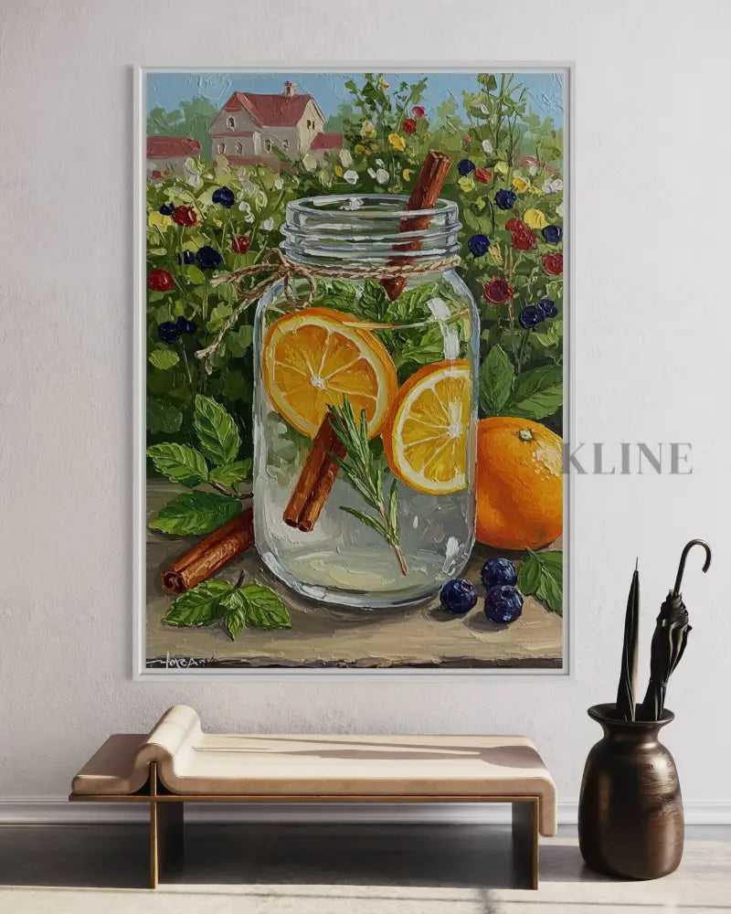 Tangerine Stillness - Hand Painting
