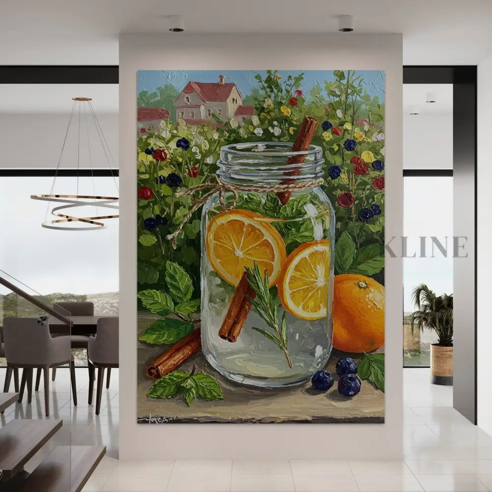 Tangerine Stillness - Hand Painting