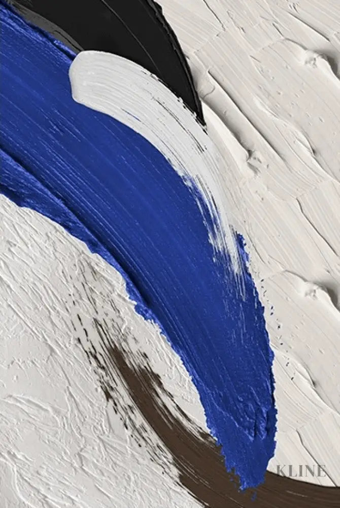 Textured Blue and White Wall Art - Hand Painting