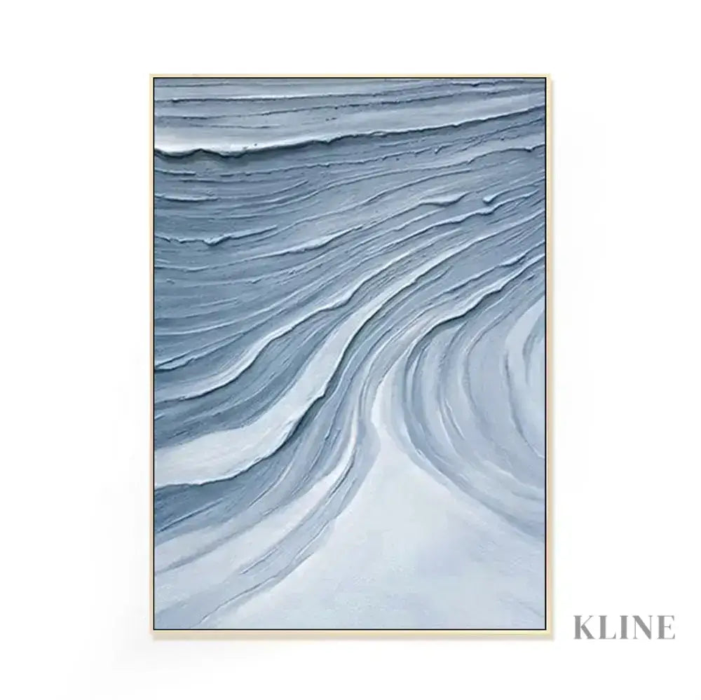 Textured Blue Waves - Hand Painting