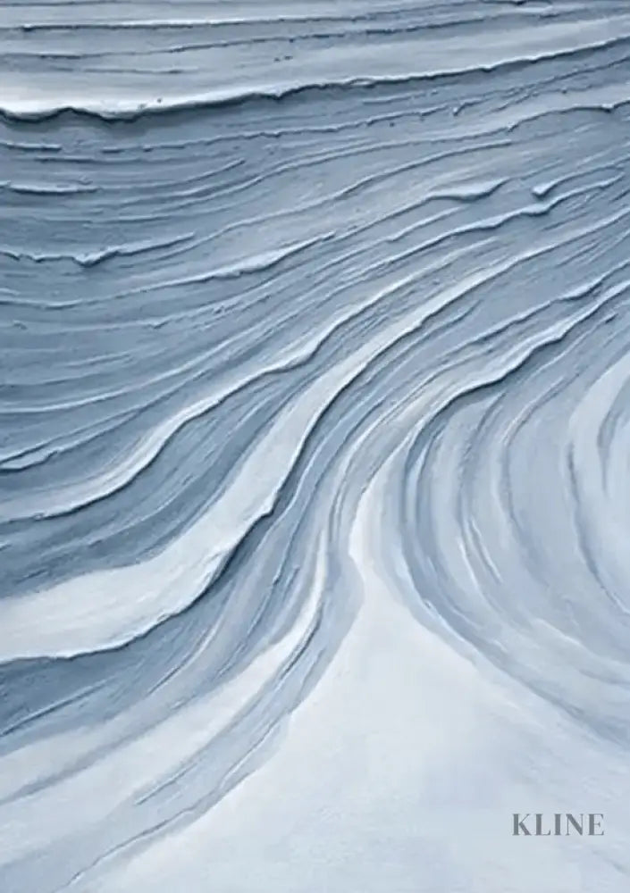 Textured Blue Waves - Hand Painting