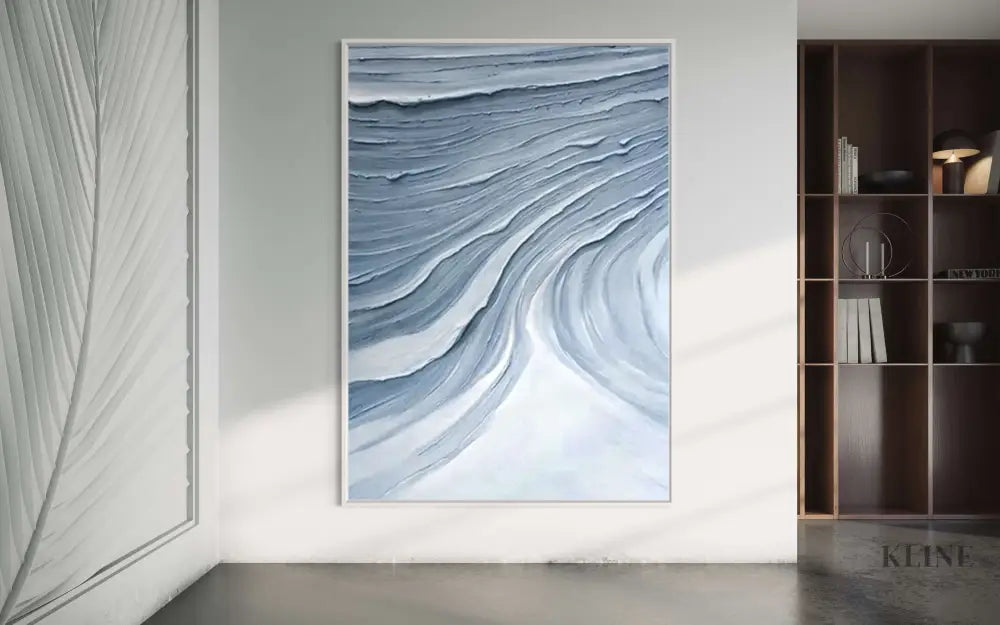 Textured Blue Waves - Hand Painting