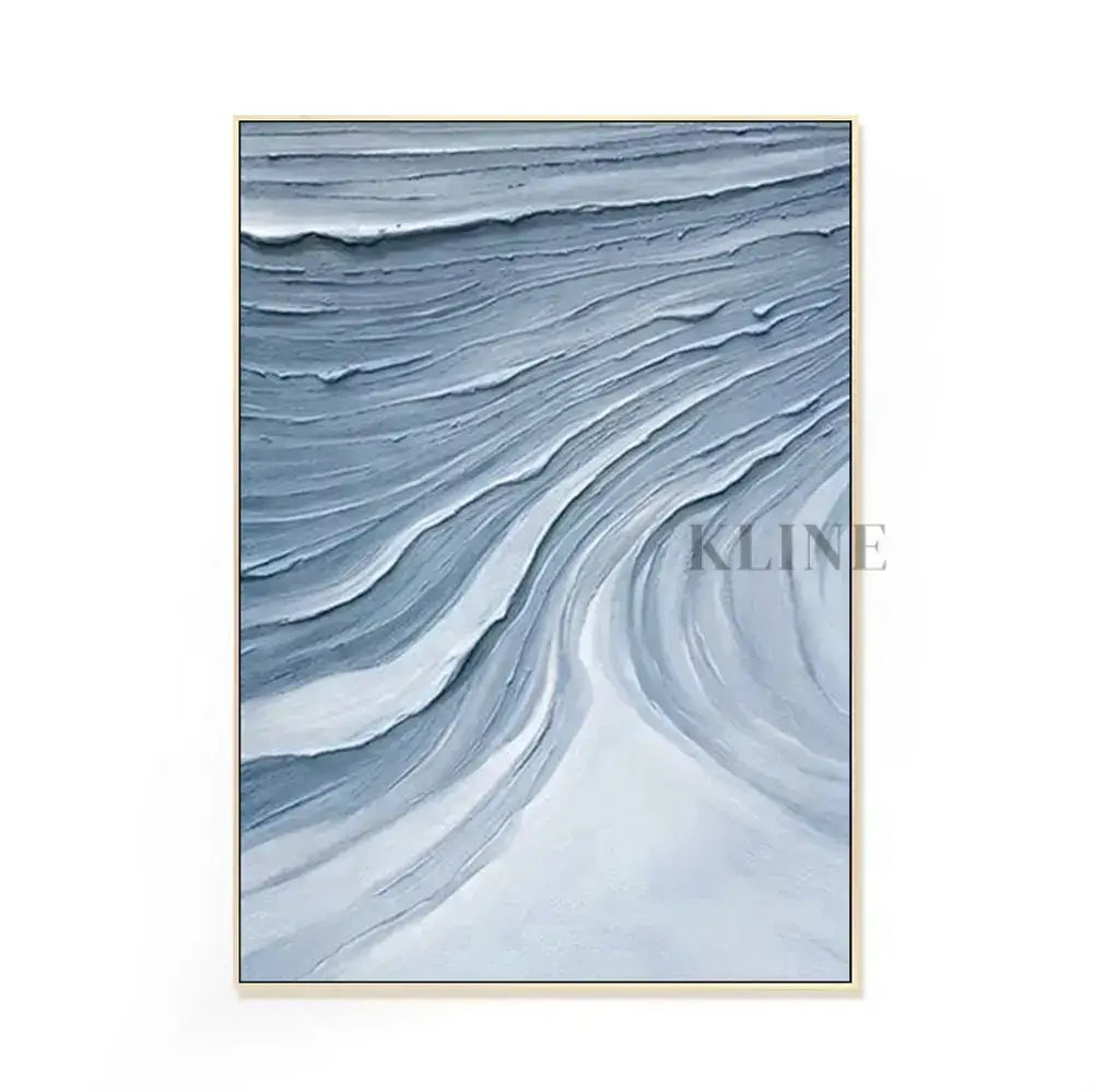 Textured Blue Waves - Hand Painting