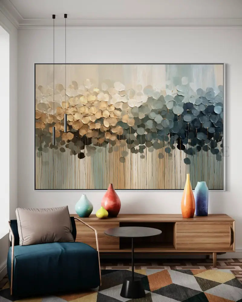 Textured Botanical Rain - Hand Painting