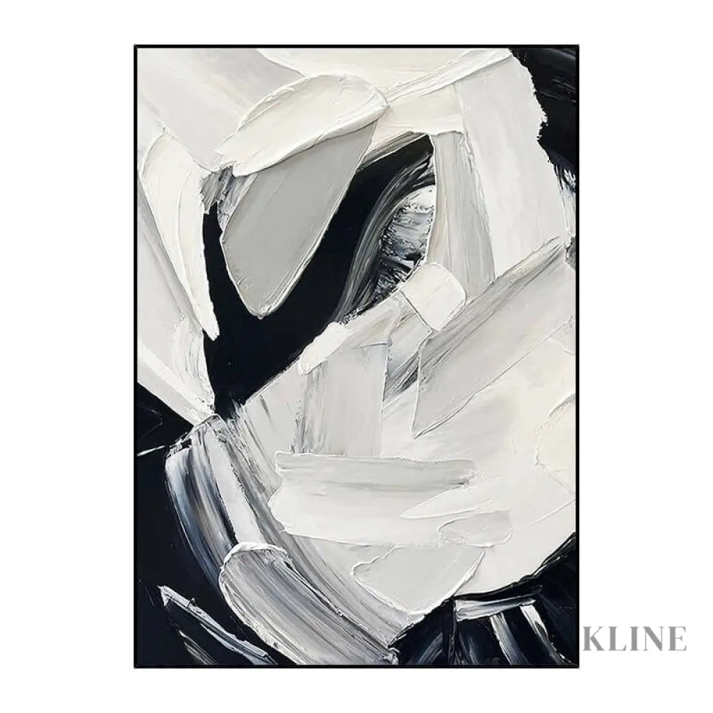 Textured Elegance White and Black Art - Hand Painting