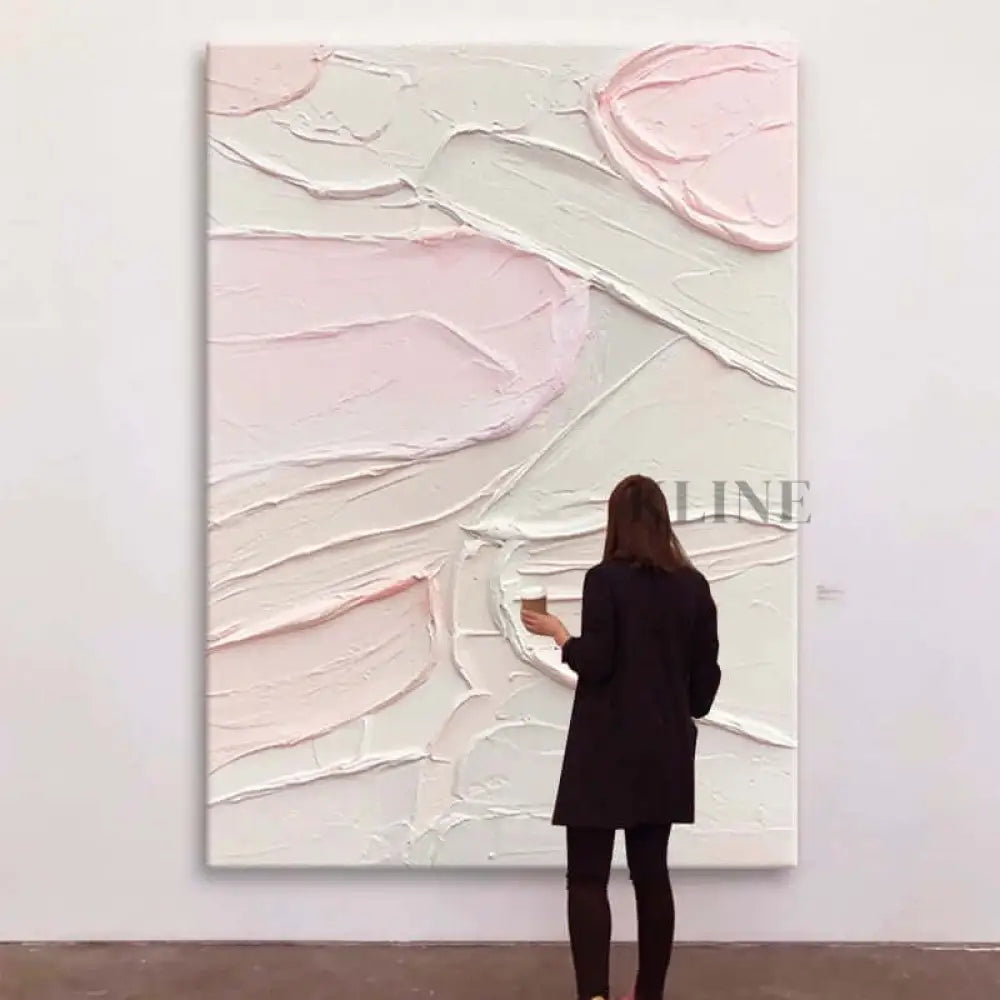 Textured Pink Wall Art - Hand Painting