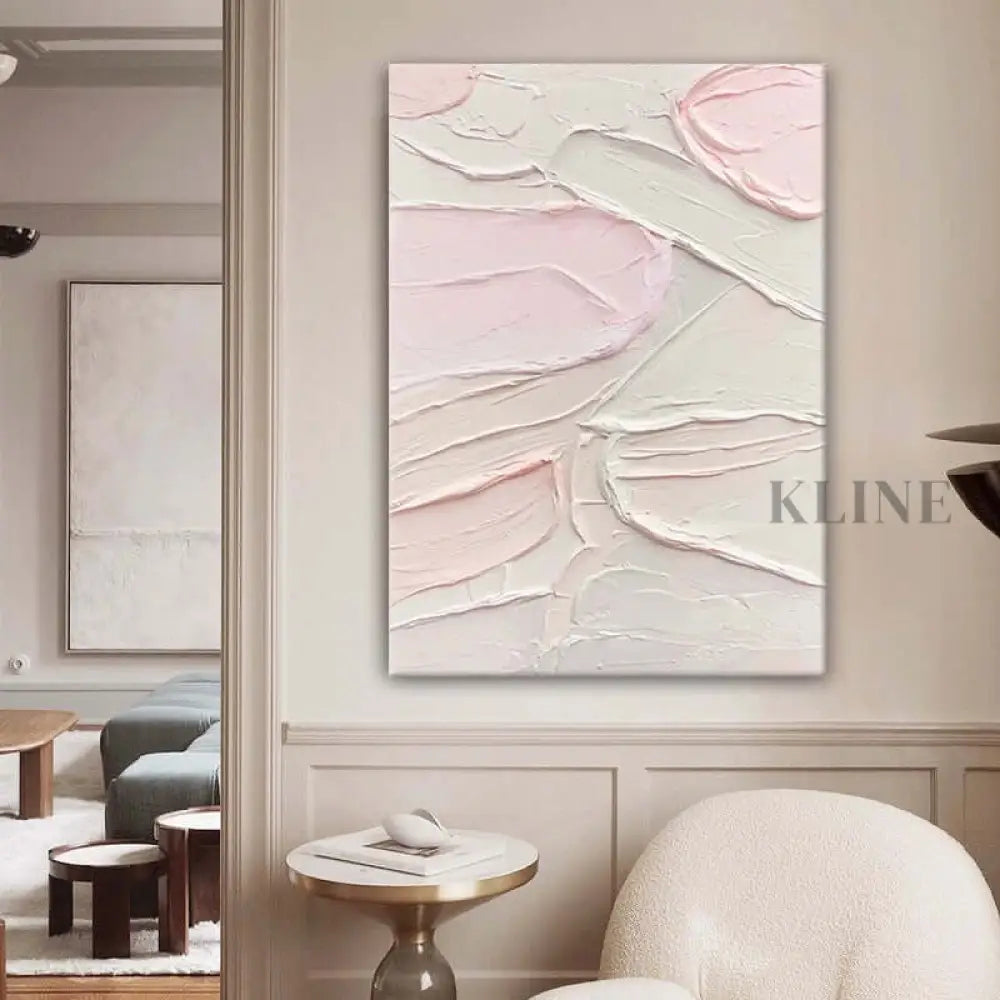 Textured Pink Wall Art - Hand Painting