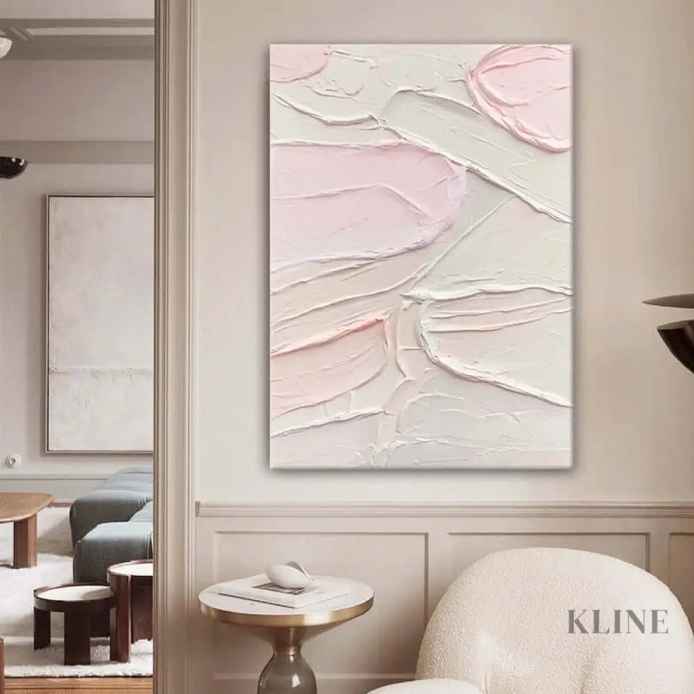 Textured Pink Wall Art - Hand Painting