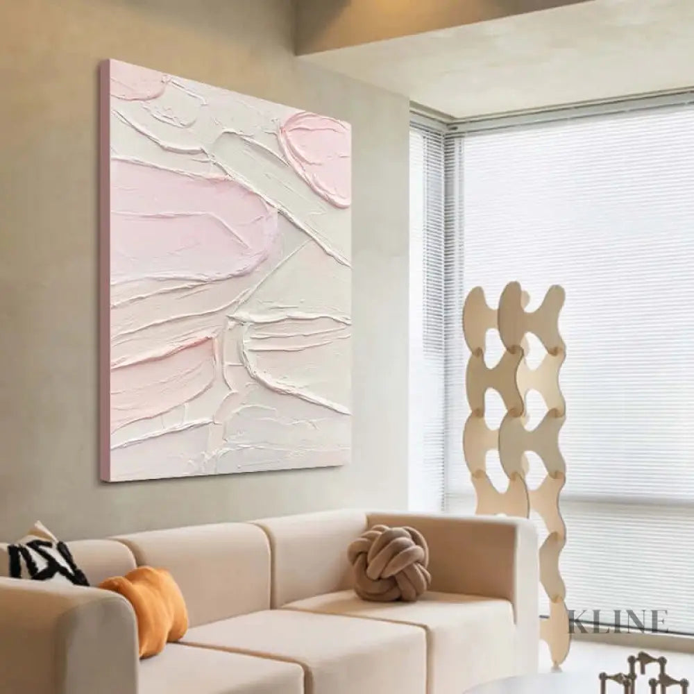 Textured Pink Wall Art - Hand Painting