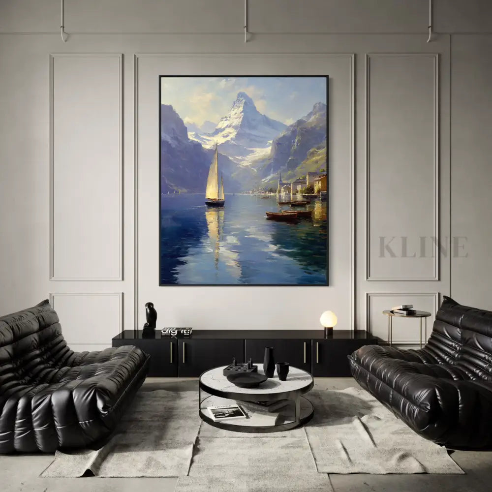 The Alpine Harbor - Hand Painting