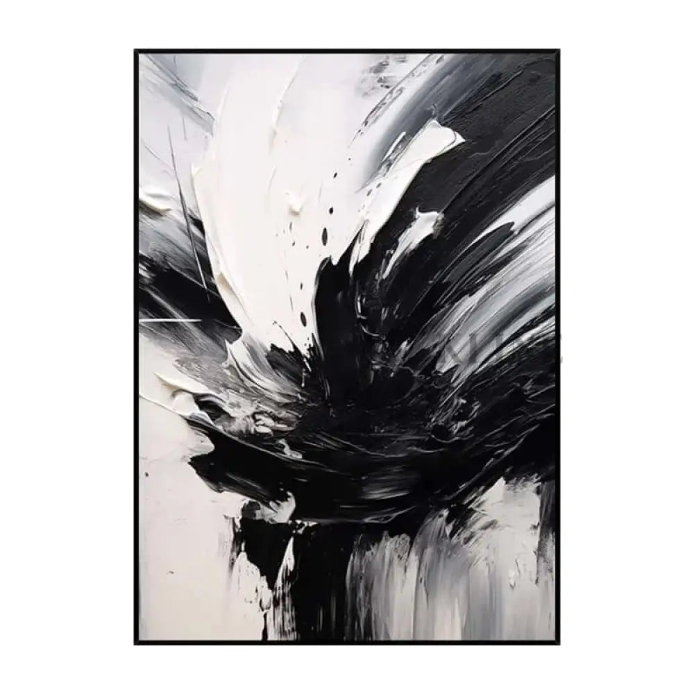The Black White Splash - Hand Painting