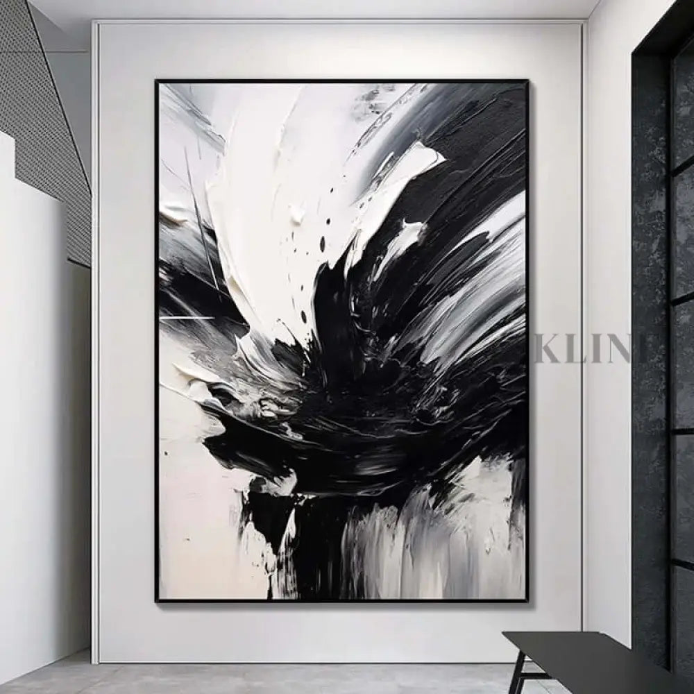 The Black White Splash - Hand Painting