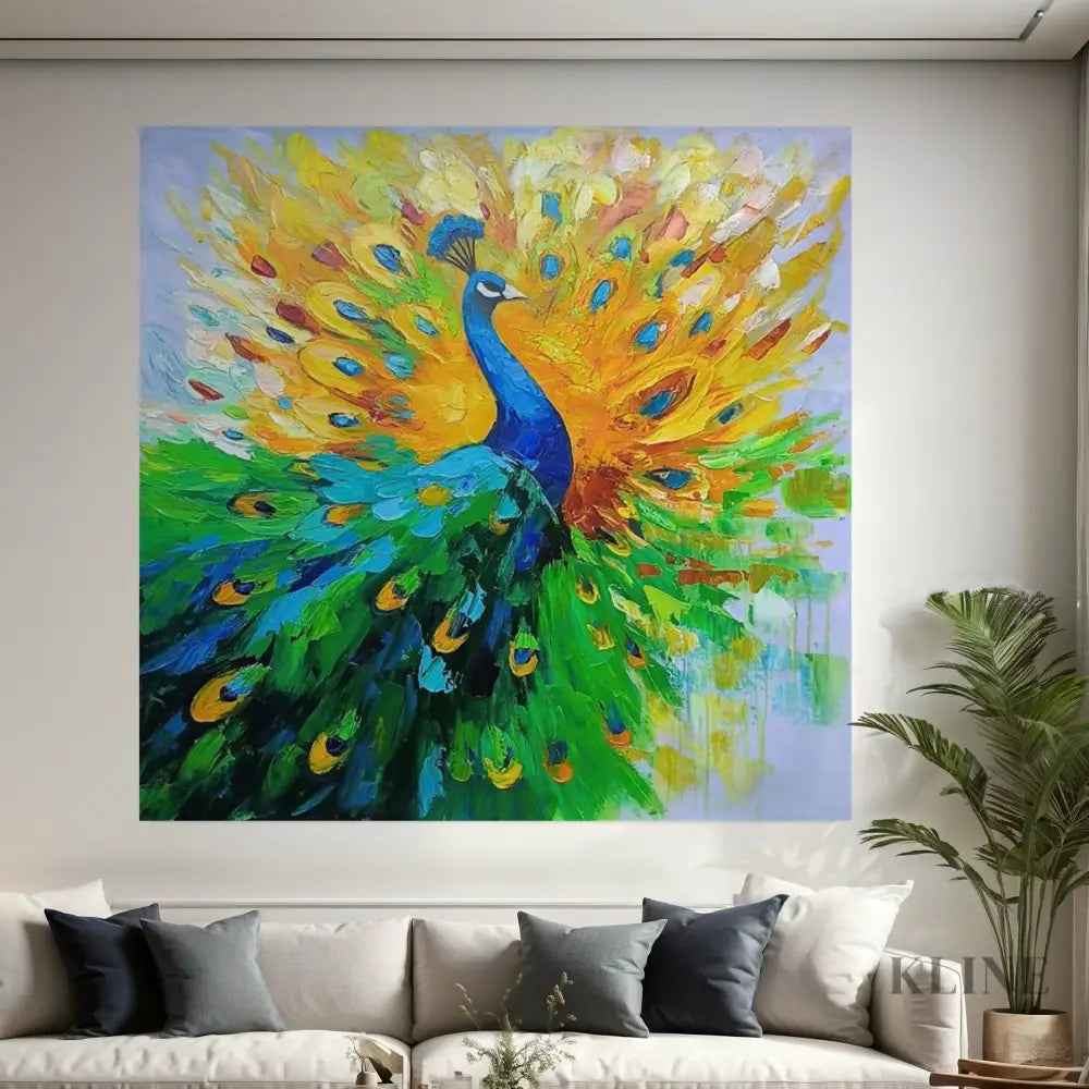 The Peacock Unfolds - Hand Painting