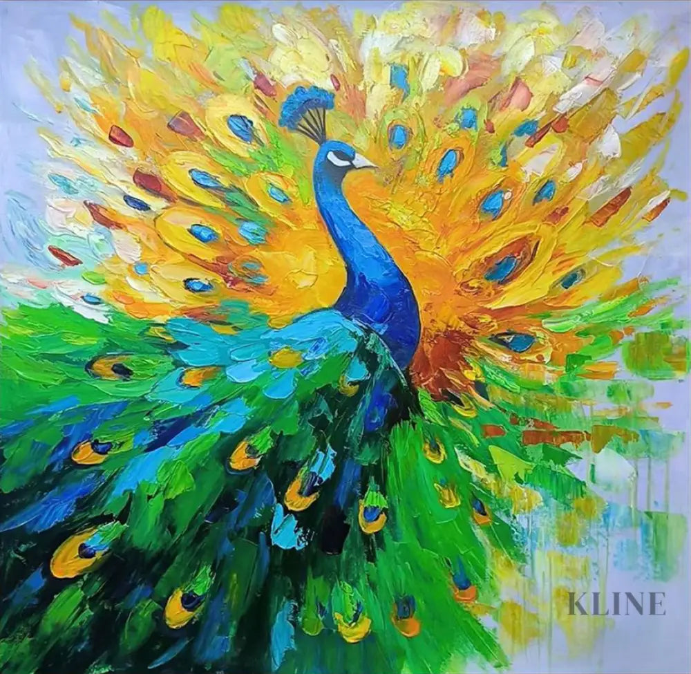 The Peacock Unfolds - Hand Painting