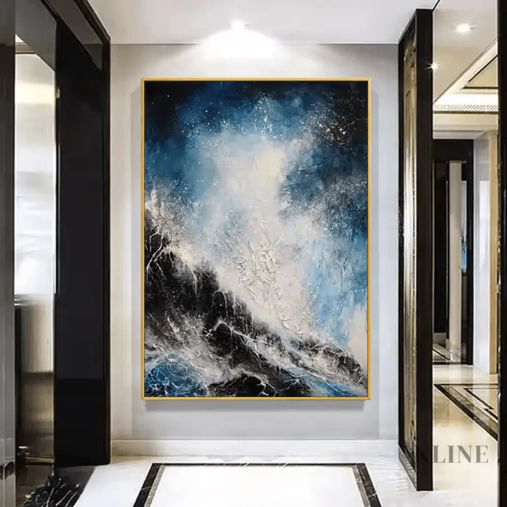 The Silver-Lit Blue Cosmos - Hand Painting