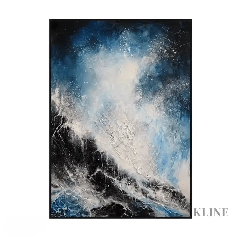 The Silver-Lit Blue Cosmos - Hand Painting