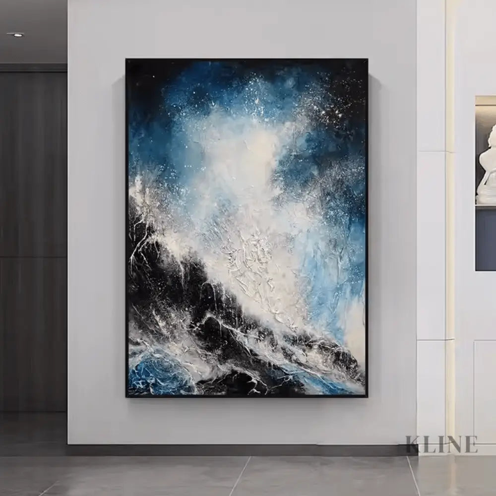 The Silver-Lit Blue Cosmos - Hand Painting