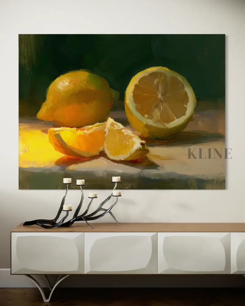 The Warm Lemon Still Life - Hand Painting
