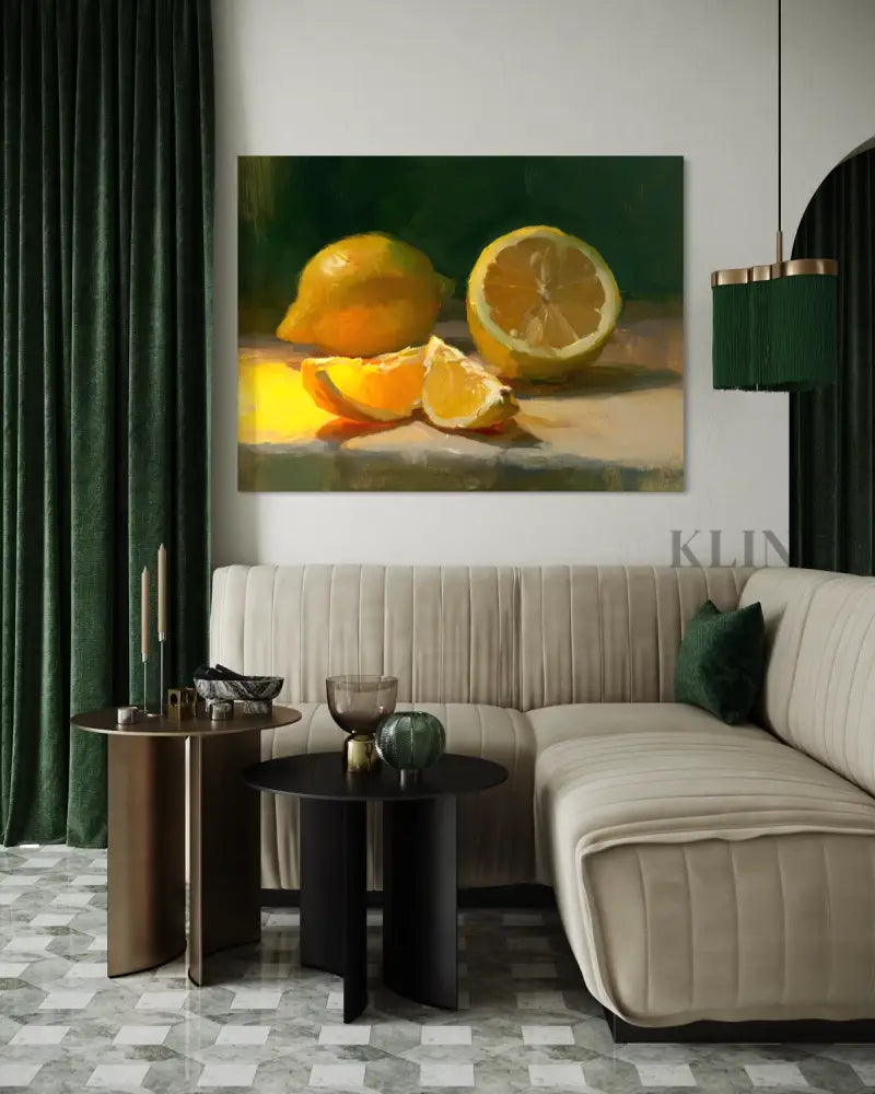 The Warm Lemon Still Life - Hand Painting