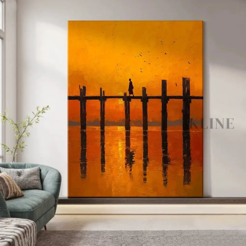 U Bein Bridge at Sunset - Hand Painting