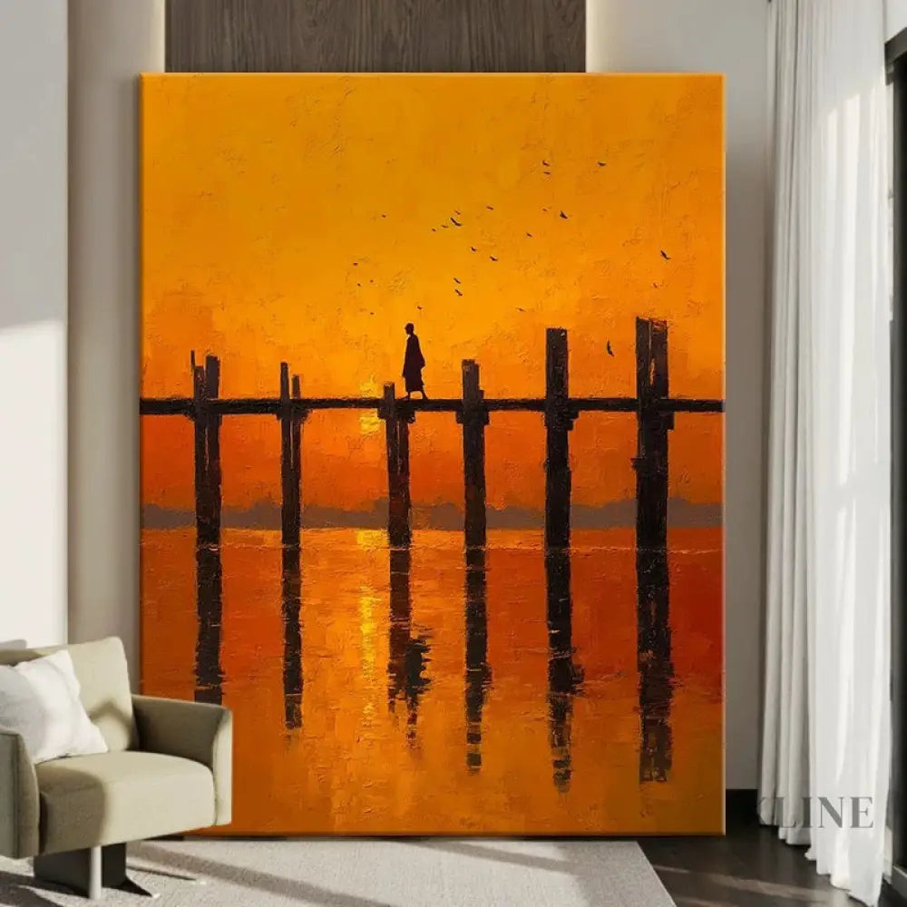 U Bein Bridge at Sunset - Hand Painting