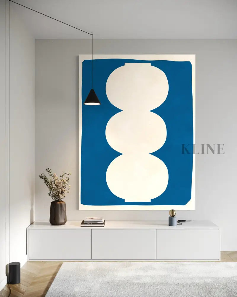 Vase on Blue Background 1 - Hand Painting