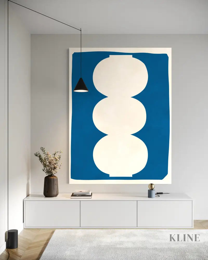 Vase on Blue Background 1 - Hand Painting
